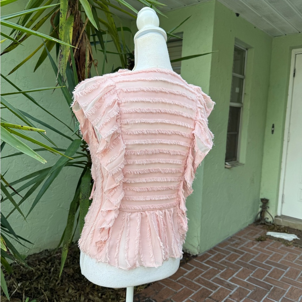 Waverly Grey Pink Ruffle Top - Picture 9 of 11